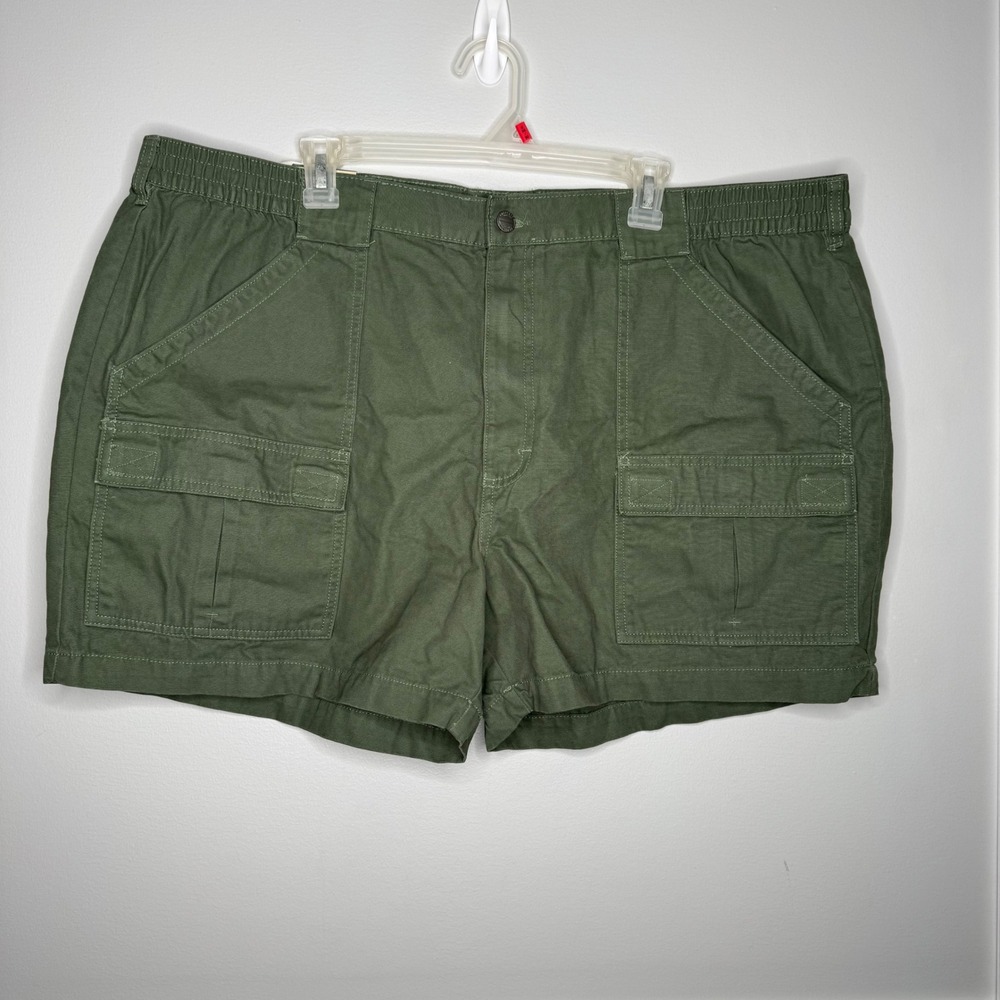 Redhead Beachcomber Shorts Mens 46 Green Elastic Waist‎ Cotton Cargo Shorts NWT